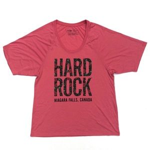 Hard Rock Cafe T-Shirt Niagara Falls Short Sleeve Pink Pullover Tee Shirt EUC XL